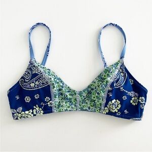 Aerie Blue and Green Paisley bikini top